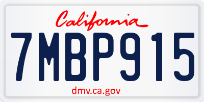 CA license plate 7MBP915