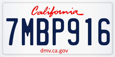 CA license plate 7MBP916