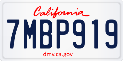CA license plate 7MBP919