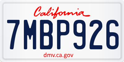 CA license plate 7MBP926