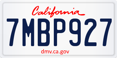 CA license plate 7MBP927