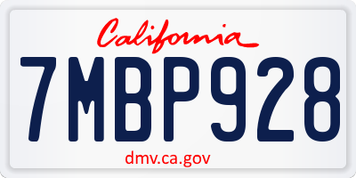 CA license plate 7MBP928