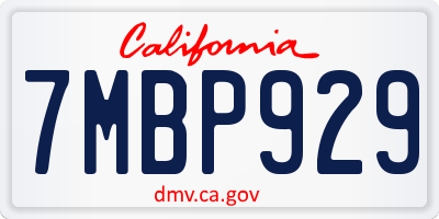 CA license plate 7MBP929