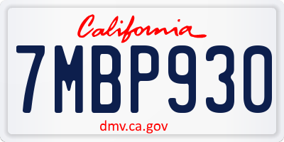 CA license plate 7MBP930