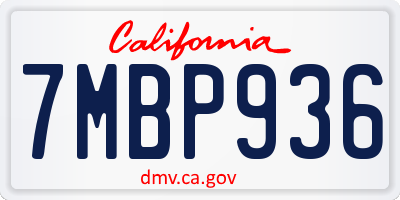 CA license plate 7MBP936