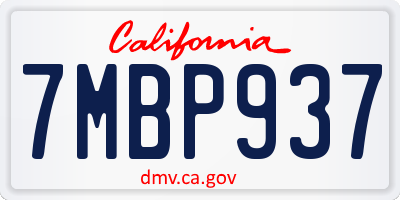 CA license plate 7MBP937