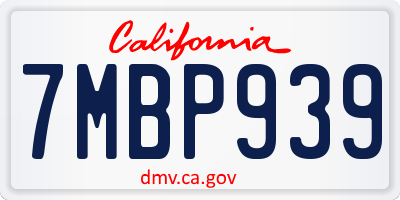 CA license plate 7MBP939