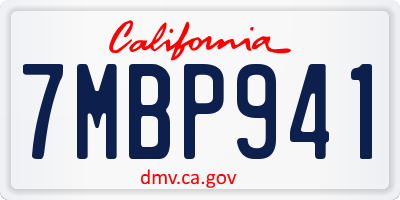 CA license plate 7MBP941