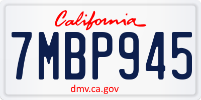 CA license plate 7MBP945