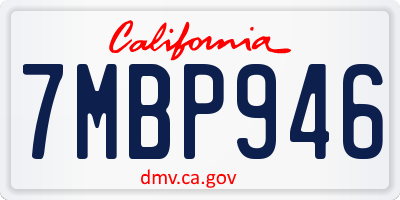 CA license plate 7MBP946