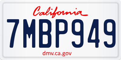 CA license plate 7MBP949