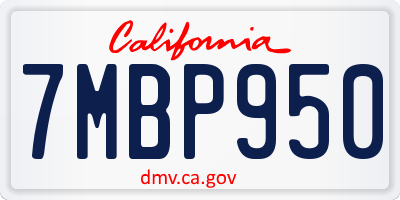 CA license plate 7MBP950