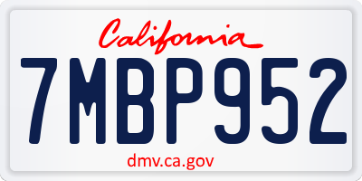 CA license plate 7MBP952