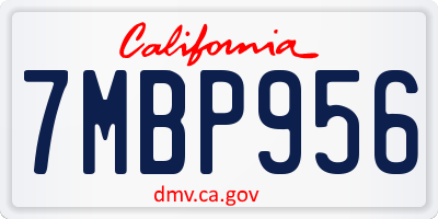 CA license plate 7MBP956