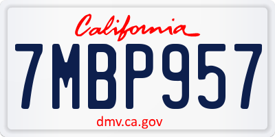 CA license plate 7MBP957
