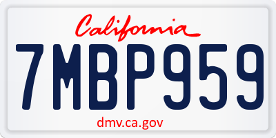 CA license plate 7MBP959