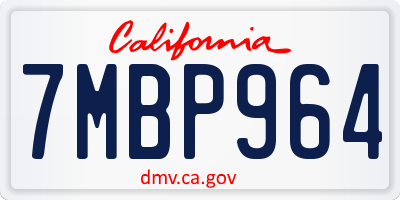CA license plate 7MBP964