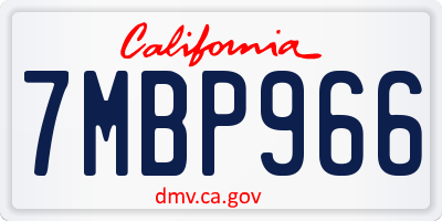 CA license plate 7MBP966