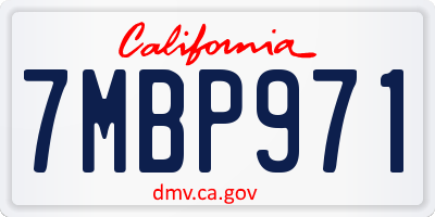 CA license plate 7MBP971