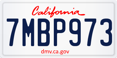 CA license plate 7MBP973