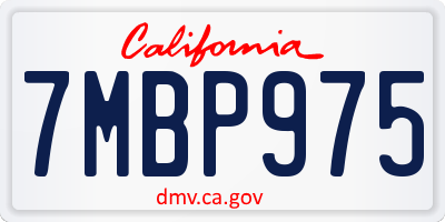 CA license plate 7MBP975