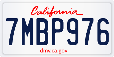 CA license plate 7MBP976