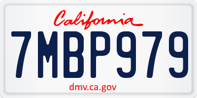 CA license plate 7MBP979