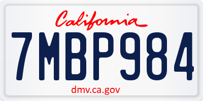 CA license plate 7MBP984