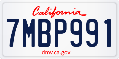 CA license plate 7MBP991