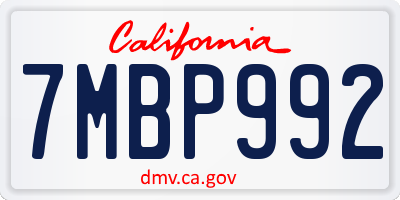 CA license plate 7MBP992
