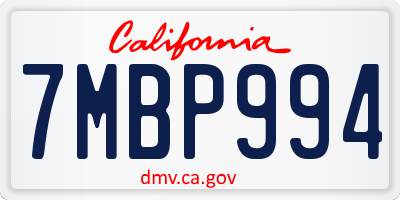CA license plate 7MBP994