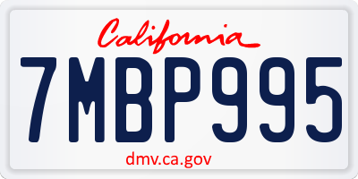 CA license plate 7MBP995