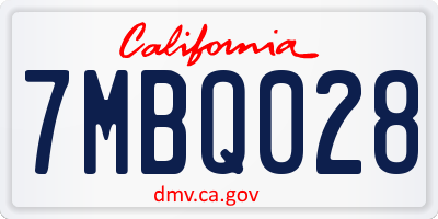 CA license plate 7MBQ028
