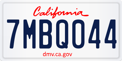 CA license plate 7MBQ044