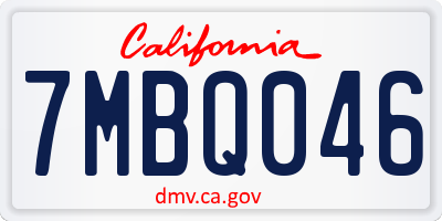 CA license plate 7MBQ046