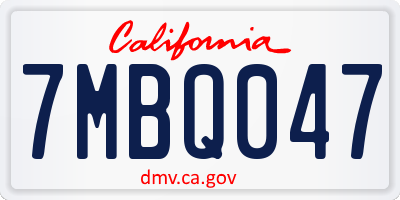 CA license plate 7MBQ047