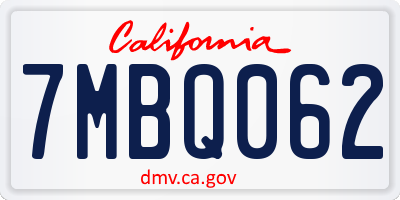 CA license plate 7MBQ062