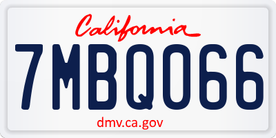 CA license plate 7MBQ066