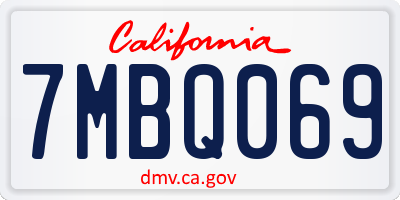 CA license plate 7MBQ069
