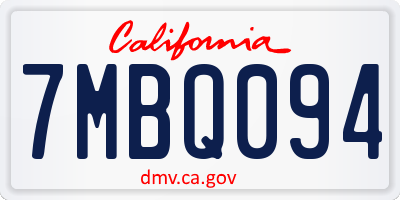 CA license plate 7MBQ094