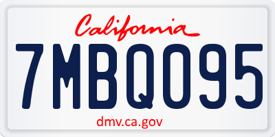 CA license plate 7MBQ095