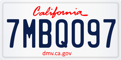 CA license plate 7MBQ097