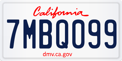 CA license plate 7MBQ099