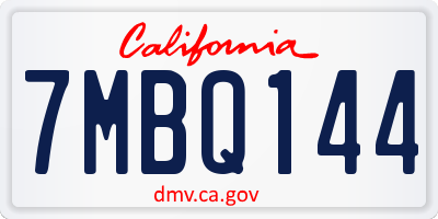 CA license plate 7MBQ144