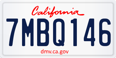 CA license plate 7MBQ146