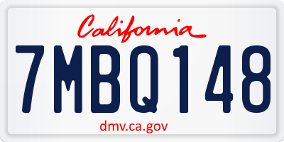 CA license plate 7MBQ148