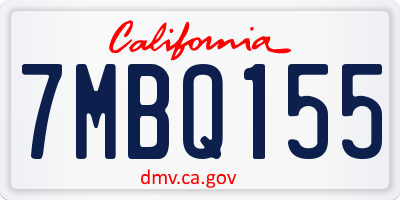 CA license plate 7MBQ155