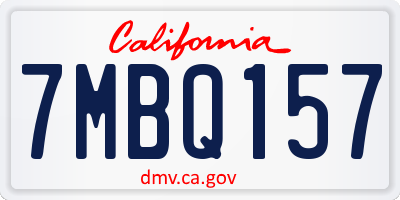 CA license plate 7MBQ157