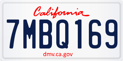 CA license plate 7MBQ169