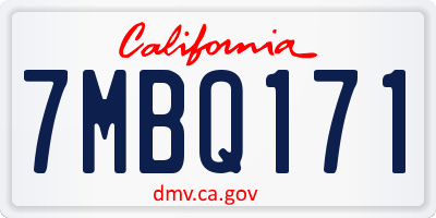 CA license plate 7MBQ171